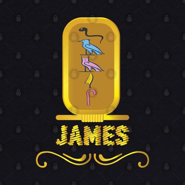 JAMES-American names in hieroglyphic letters-James, name in a Pharaonic Khartouch-Hieroglyphic pharaonic names by egygraphics